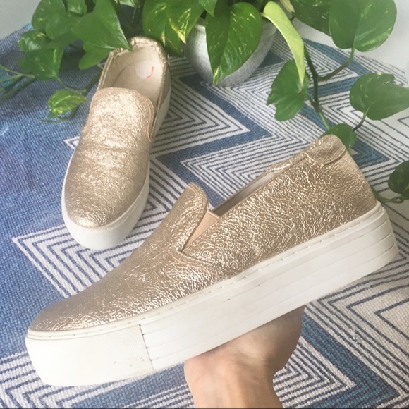 KENNETH COLE Rose Gold Platform Sneaker 9.5 - Picture 1 of 8